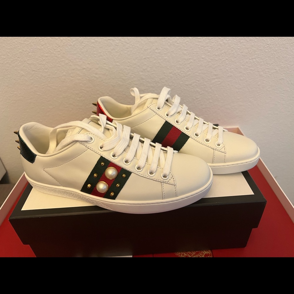 gucci ace pearl sneaker